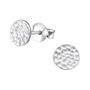 Sterling Silver Hammered Round Earrings In A Gift Tin, thumbnail 2 of 9
