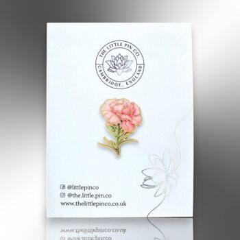 Carnation Pinks Flower Enamel Lapel Pin Brooch, 3 of 8