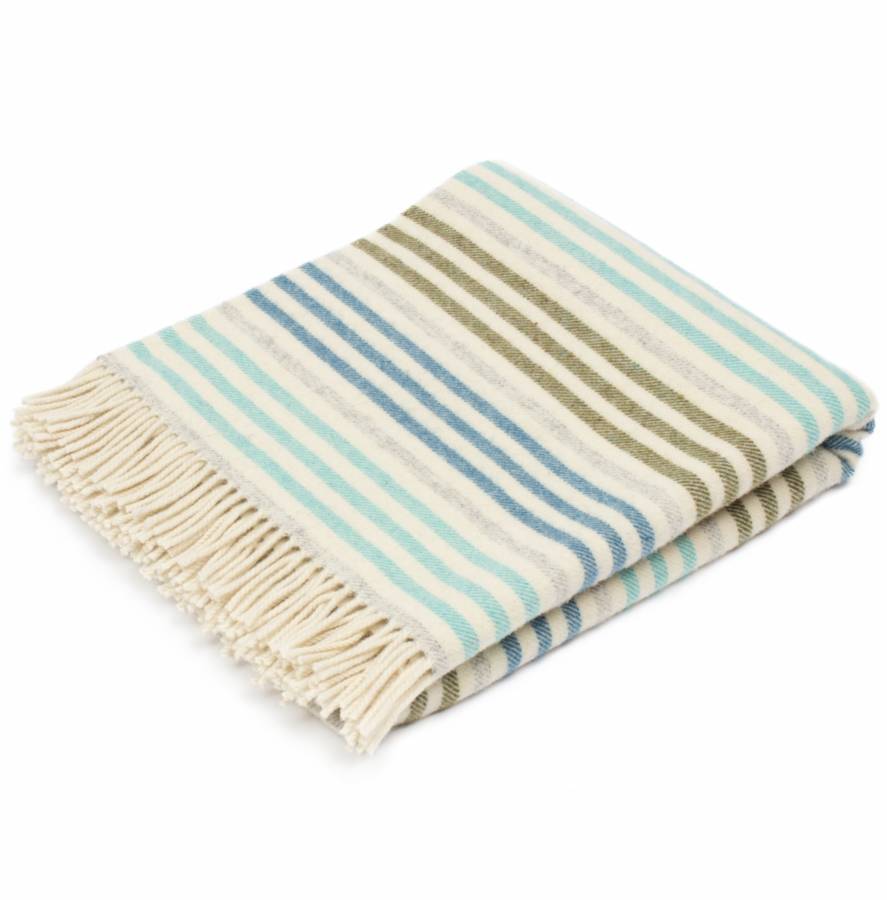 coastal stripe wool throw by atlantic blankets | notonthehighstreet.com