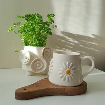 Handmade Ceramic Daisy Mug, 6 of 8