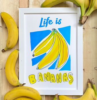 'Life Is Bananas' Vibrant Giclee Print, 4 of 4