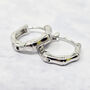Bamboo Everyday Sterling Silver Huggie Hoop Earrings, thumbnail 1 of 4