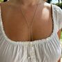 Long Silver Plated Double Chain Crystal Drop Necklace, thumbnail 9 of 12