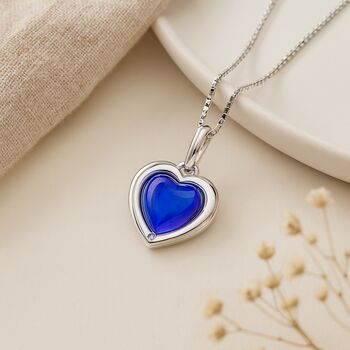 Personalised Silver Mood Heart Pendant With Diamond Detail, 3 of 10