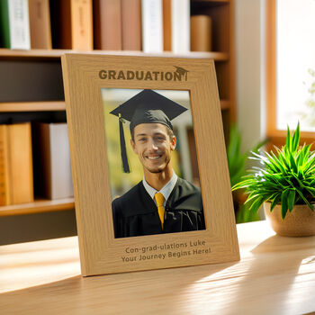 Personalised Graduation 5x7 Oak Photo Frame, 4 of 4