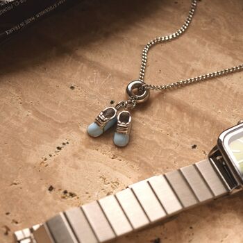 Baby Boy Shoes Charm 925 Silver Baby Shower Gift, 4 of 6