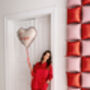 Pale Pink Love Ruffled Edge Heart Foil Balloon, thumbnail 2 of 3