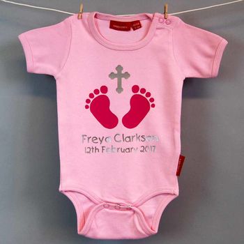 Personalised Christening Babygrow Or T Shirt, 2 of 12