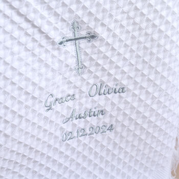 Personalised White Christening Shawl, 3 of 9