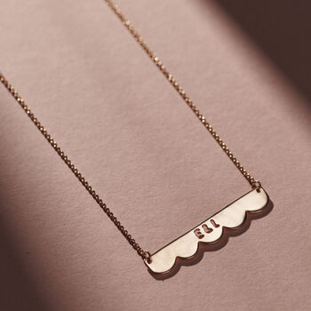 Cut Out Personalised Scallop Bar Necklace, 3 of 7