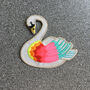 Rainbow Swan Iron On Patch, thumbnail 5 of 5