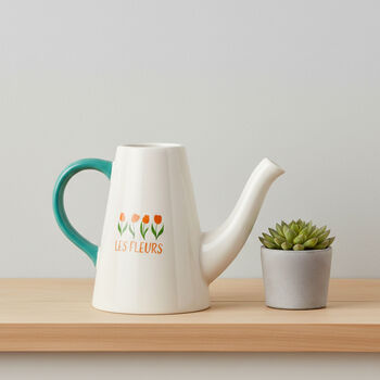 Les Fleurs Ceramic Watering Can And Flower Vase, 6 of 8
