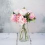 Faux Pink Peony Bouquet In Vase, thumbnail 2 of 5