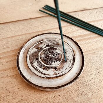 White Wash Incense Stick Holder Ash Catcher Plate, 6 of 9