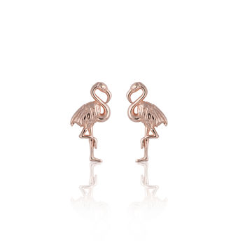 Sterling Silver Flamingo Stud Earrings, 10 of 11