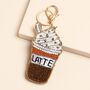 Beaded Iced Latte Keyring And Bag Charm, thumbnail 1 of 2