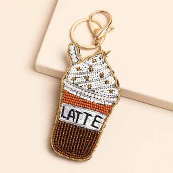 Beaded Iced Latte Keyring And Bag Charm, 2 of 4