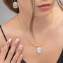Shinju Gold Square Real Baroque Pearl Necklace, thumbnail 4 of 5