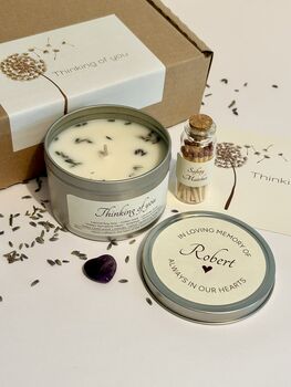 Sympathy Candle Gift Box With Hidden Gemstone Heart, 3 of 11