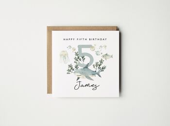 Personalised 2nd Birthday Shark Card *Age Options, 5 of 5