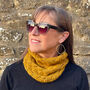 Gold Hand Knitted Infinity Loop Luxury Cowl Scarf, thumbnail 1 of 4