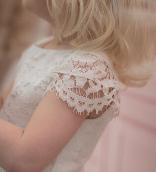 Soft Lace And Tulle Flower Girl Dress, 6 of 8