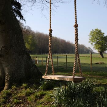 Personalised Oak And Rope Medium Swing, 8 of 12