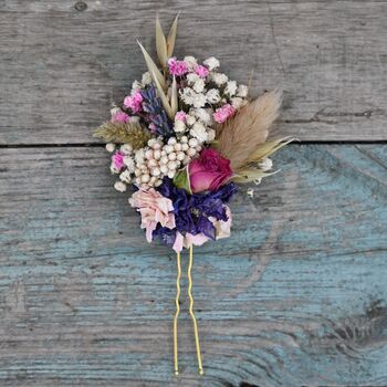 Wedding Dried Flower Bouquet Meadow Mixed Left, 4 of 5