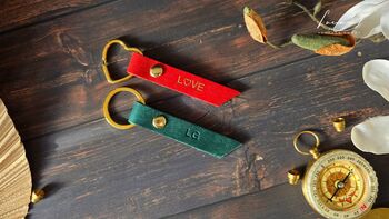 Personalised Leather Keychain Gift, 2 of 7