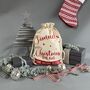 Personalised Christmas Eve Bag Natural With Black, thumbnail 7 of 12
