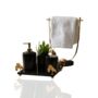 Luxury Black Marble Ginkgo Bathroom Set With Towel Holder, thumbnail 2 of 4