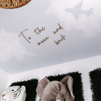 Wooden 'To The Moon And Back' Wall Decal Quote, 2 of 2