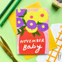 November Baby Greetings Card/ New Baby Card, thumbnail 1 of 2