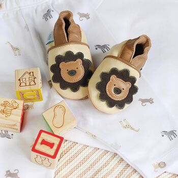 Dotty Fish Lion Soft Leather Baby Shoes With Barefoot Soles, 4 of 8
