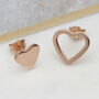 Gold Plated Or Silver Mismatched Heart Stud Earrings, thumbnail 2 of 7