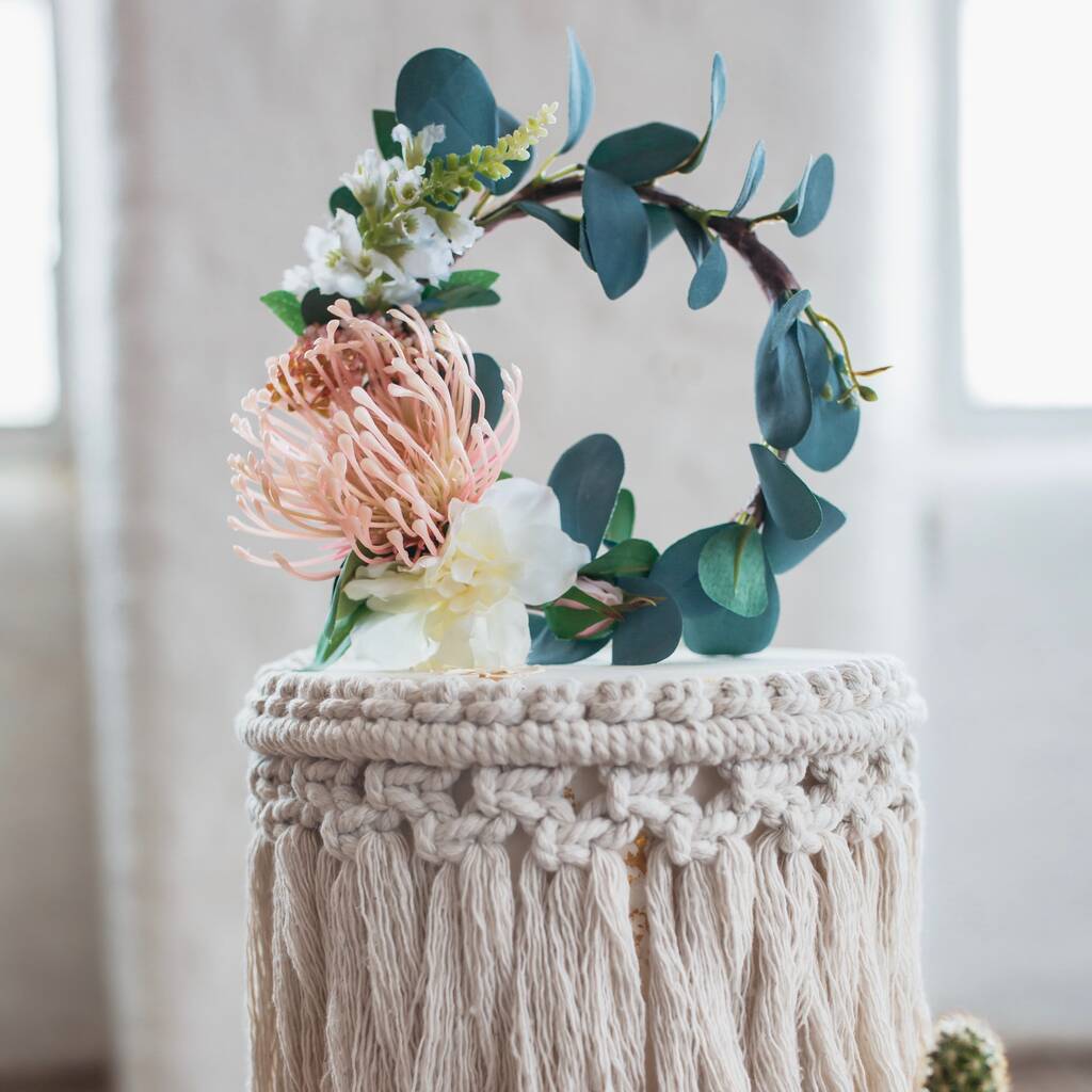 eucalyptus wedding cake topper
