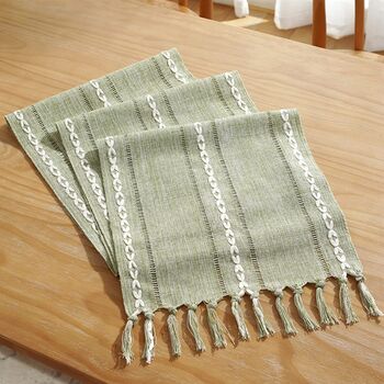 Embroided Linen Table Runner, 3 of 7