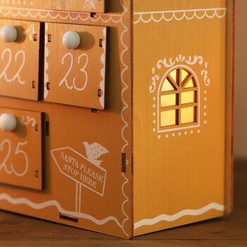 Personalised Gingerbread House LED Advent Calendar, 4 of 8