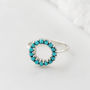 Halo Radiance Turquoise Ring In Silver, thumbnail 2 of 12