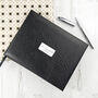 Personalised Luxury Black Leather Guest Book, thumbnail 5 of 9