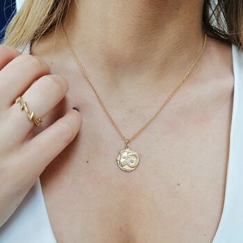 Personalised Gold Plated Aries Zodiac Necklace, 2 of 7