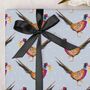 Three Sheets Of Christmas Pheasent Wrapping Paper, thumbnail 1 of 2