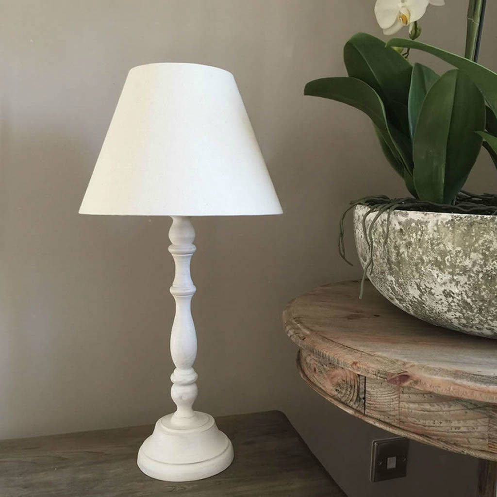 Coastal White Table Lamp And Shade By Cowshed Interiors