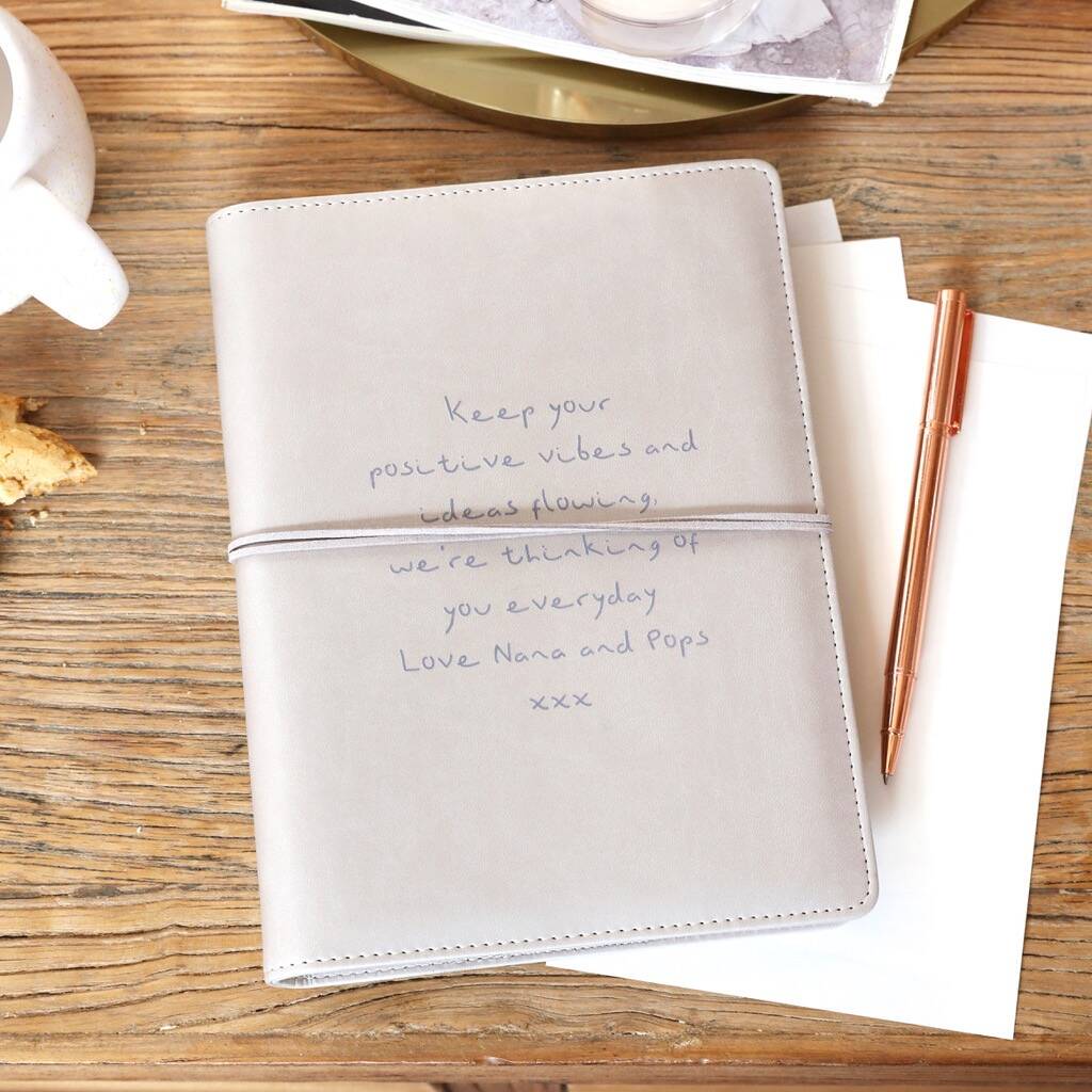 Personalised Meaningful Wording Vegan Leather Notebook By Lisa Angel 