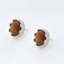 Tiger Eye 925 Sterling Silver Stud Earrings, thumbnail 4 of 4