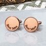 Personalised Curve Engraved Real Leather Cufflinks, thumbnail 4 of 12