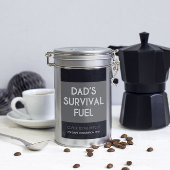 'Dads Survival Fuel' Coffee Gift In Tin, 2 of 4