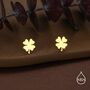 Shamrock Stud Earrings In Sterling Silver, thumbnail 6 of 12