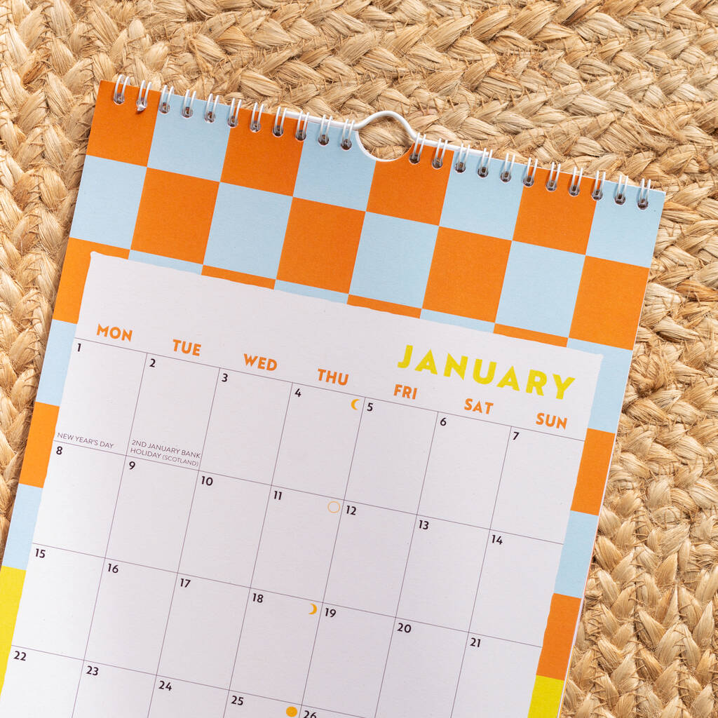 2024 Calendar Checks And Stripes A4 By Once Upon a Tuesday