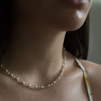 Aestas Choker Gold Filled Pearls And Herkimer Diamonds, 8 of 9